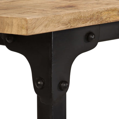 Desk with Folding Stool Solid Mango Wood 115x50x76 cm