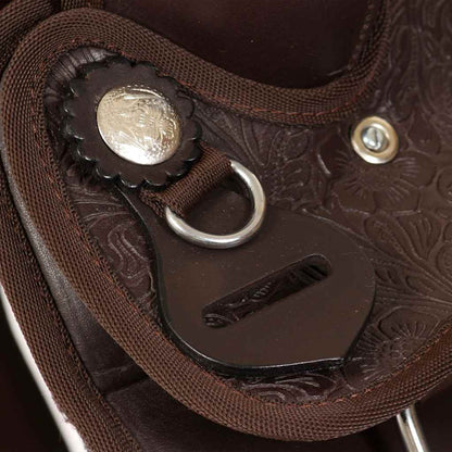 Western Saddle. Headstall&Breast Collar Real Leather 15" Brown