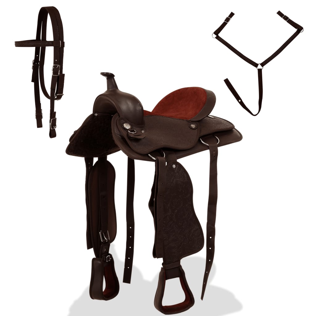 Western Horse Saddle | Brown | Genuine leather | 16 inches