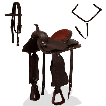Western Horse Saddle | Brown | Genuine leather | 16 inches