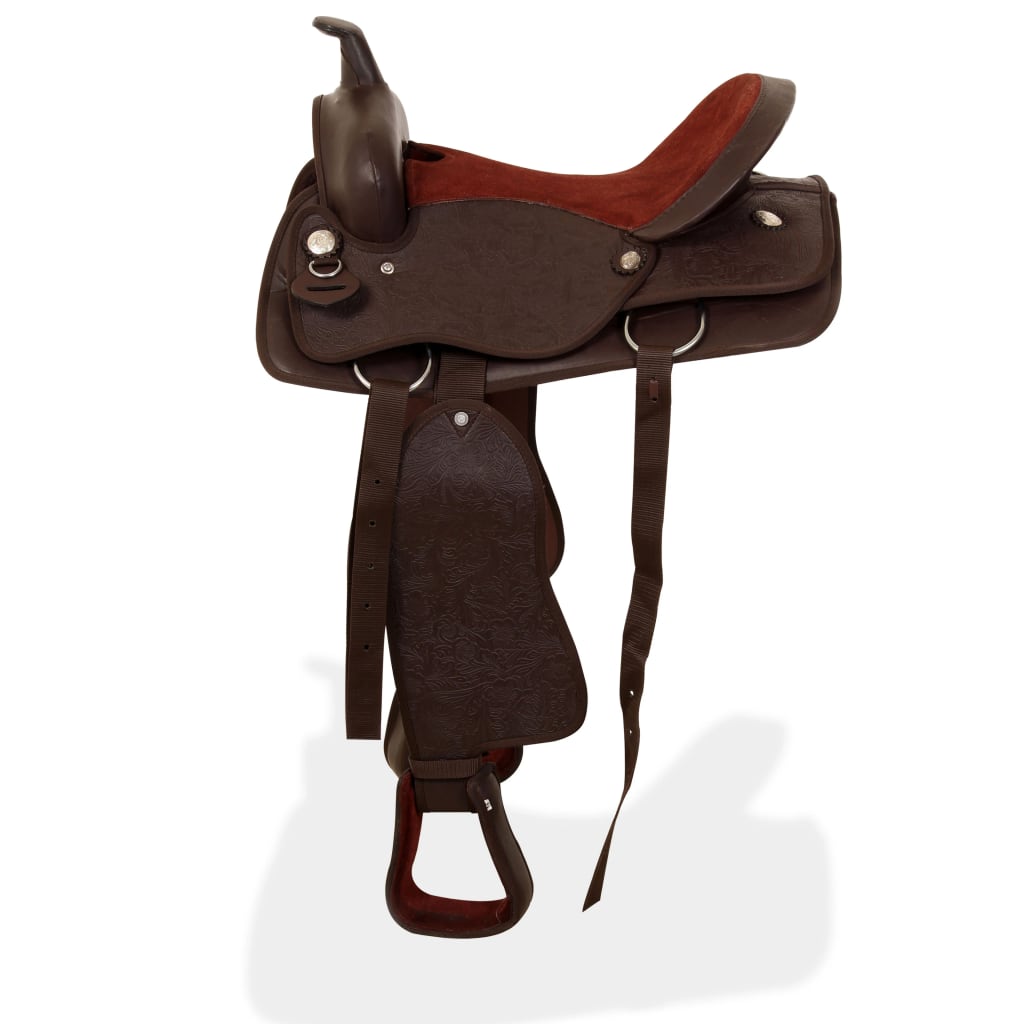Western Horse Saddle | Brown | Genuine leather | 16 inches