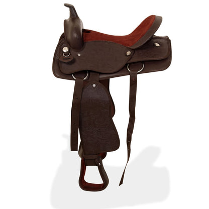 Western Horse Saddle | Brown | Genuine leather | 16 inches