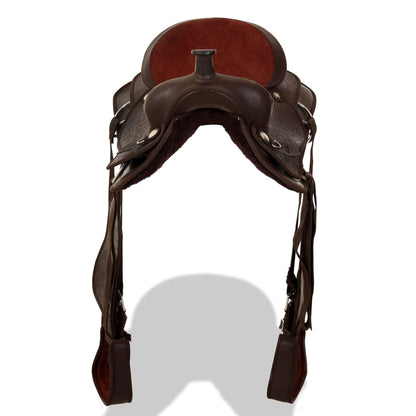 Western Horse Saddle | Brown | Genuine leather | 16 inches