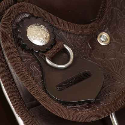 Western Horse Saddle | Brown | Genuine leather | 16 inches