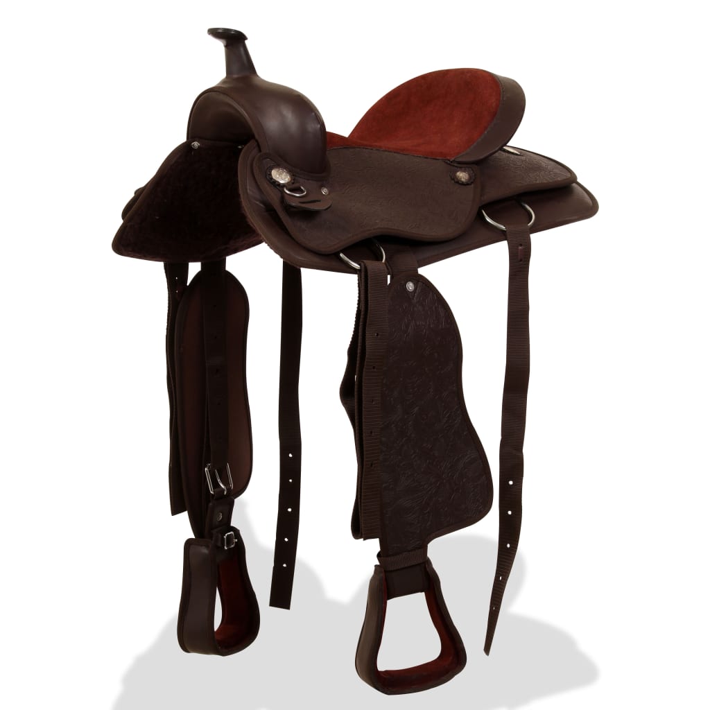 Western Horse Saddle | Brown | Genuine leather | 17 inches