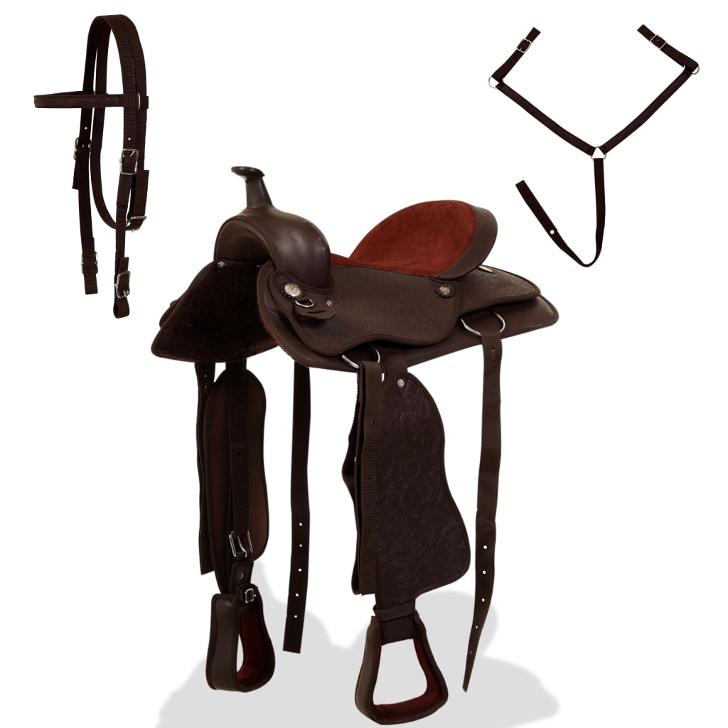 Western Horse Saddle | Brown | Genuine leather | 17 inches