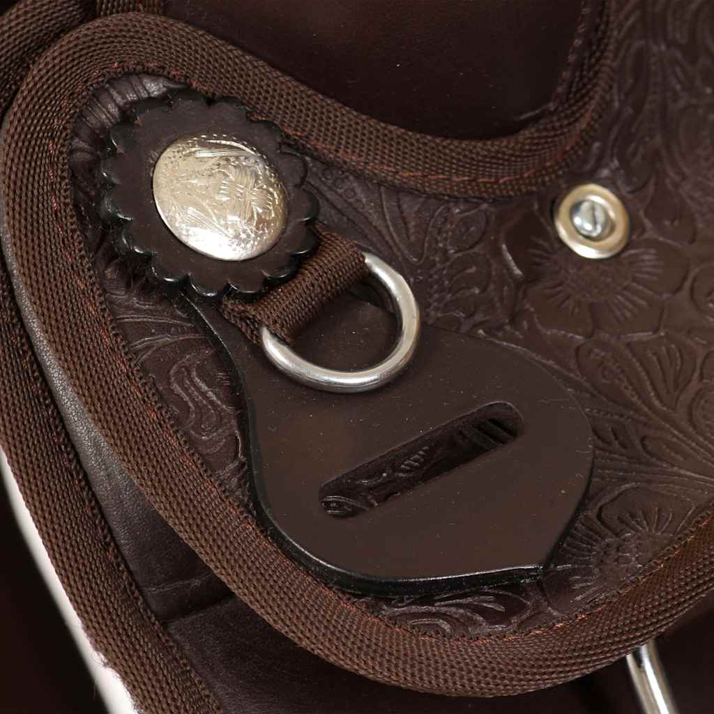 Western Saddle. Headstall&Breast Collar Real Leather 13" Brown