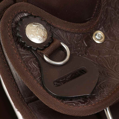 Western Saddle. Headstall&Breast Collar Real Leather 13" Brown