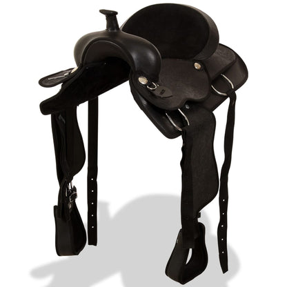 Western Horse Saddle | Black | Genuine leather, Faux leather, Nylon