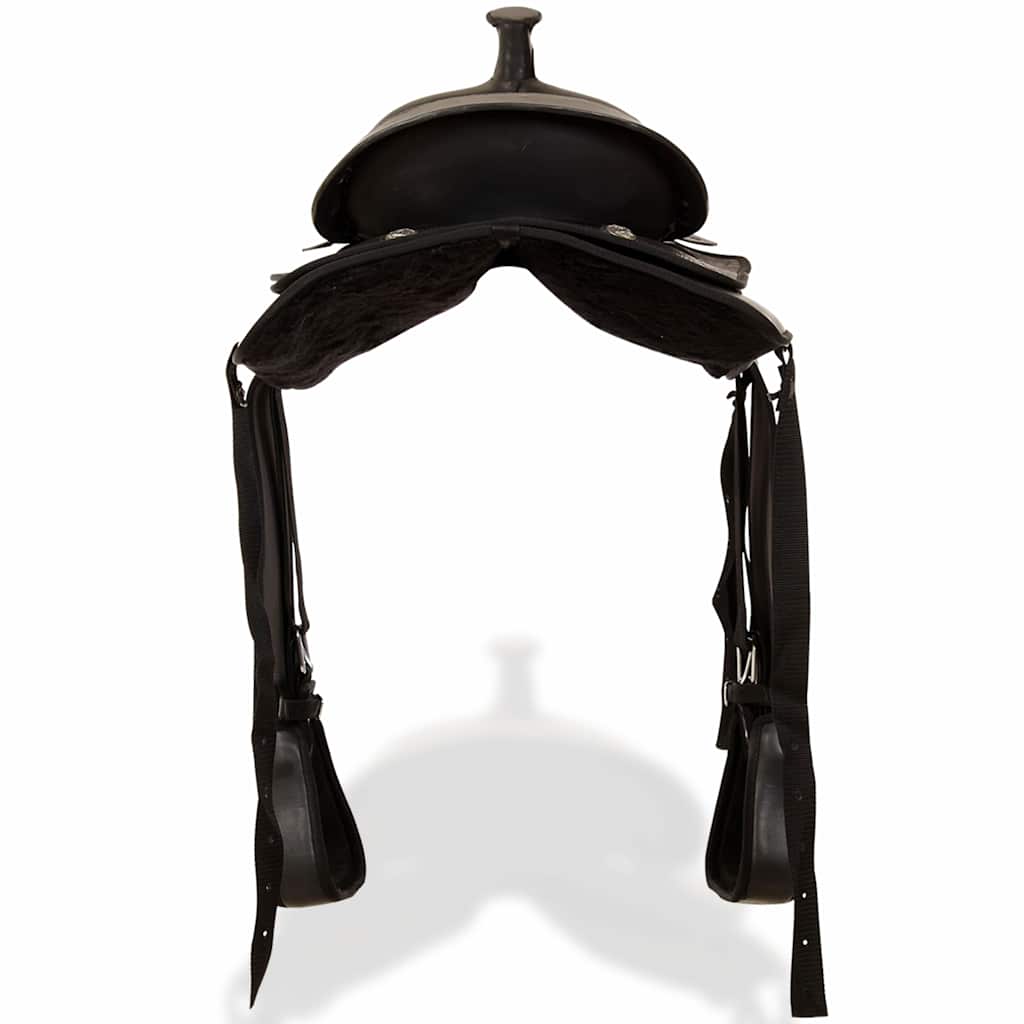 Western Horse Saddle | Black | Genuine leather, Faux leather, Nylon