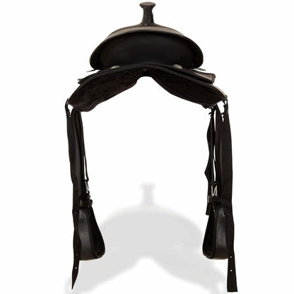 Western Horse Saddle | Black | Genuine leather, Faux leather, Nylon