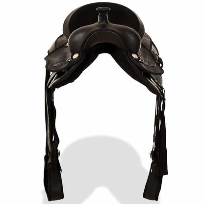 Western Horse Saddle | Black | Genuine leather, Faux leather, Nylon