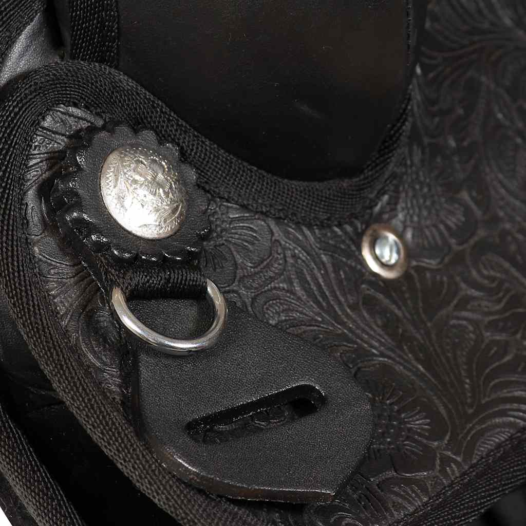 Western Horse Saddle | Black | Genuine leather, Faux leather, Nylon