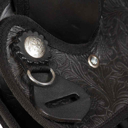 Western Horse Saddle | Black | Genuine leather, Faux leather, Nylon