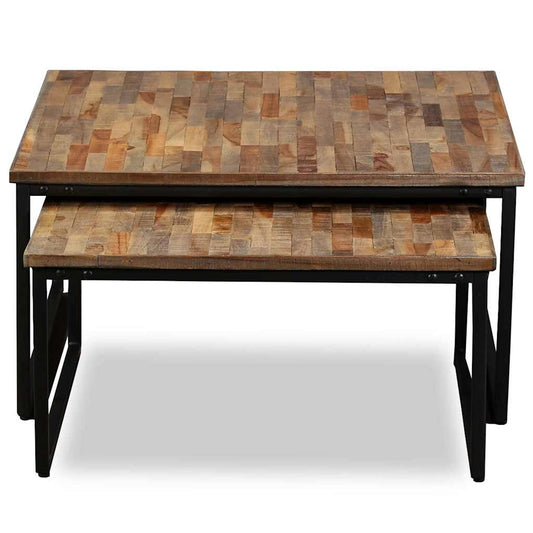 Coffee Table | Set of 2 | Brown | Reclaimed teak | Large & Small