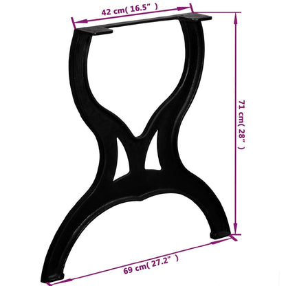Dining Table Legs 2 pcs X-Frame Cast Iron