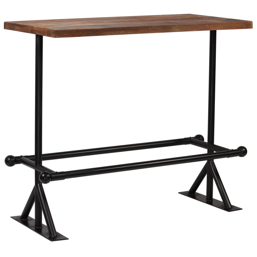 Bar Table Solid Reclaimed Wood Dark Brown 120x60x107 cm