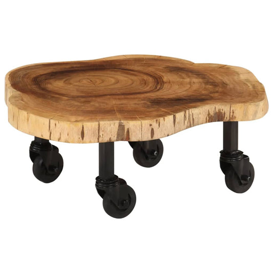 Coffee Table | Brown | Solid acacia wood, steel, plastic | 60 cm