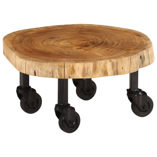 Coffee Table | Brown | Solid acacia wood, steel, plastic | 60 cm