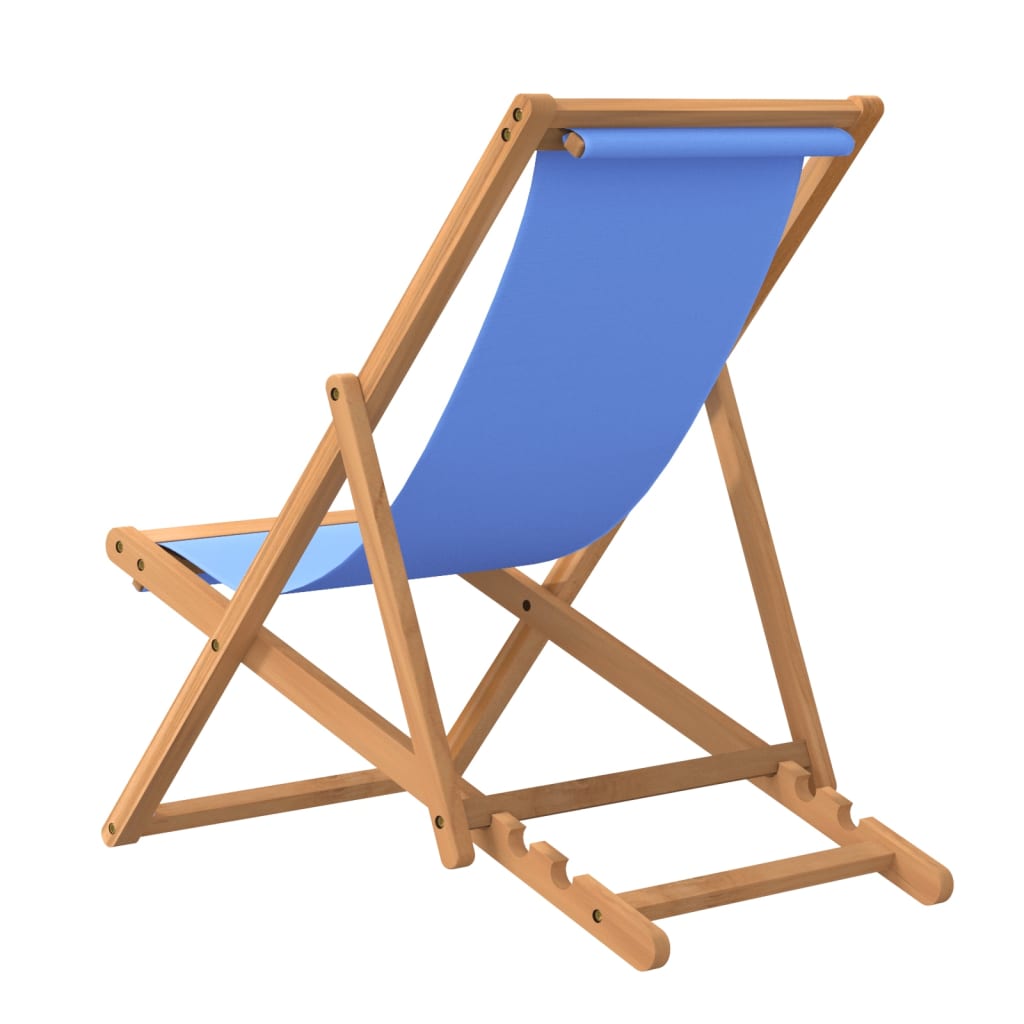 Deck Chair Teak 56x105x96 cm Blue