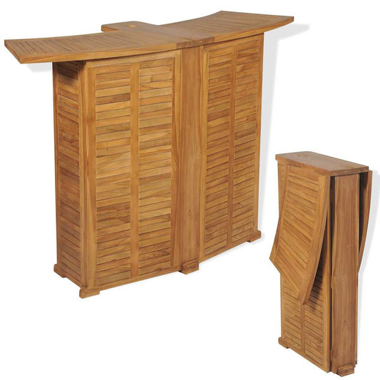 Bar Table | Brown | Solid Teak Wood | Large | Foldable | Bar Table
