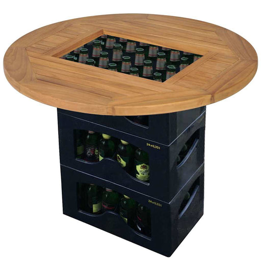 Table Top | Brown | Teak hardwood | Medium | Stackable | Tabletop | Round
