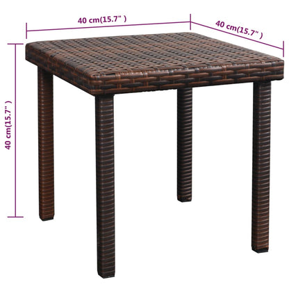 Sun Loungers 2 pcs with Table Poly Rattan Brown