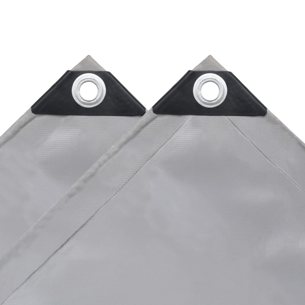 Tarpaulins Grey 4 x 7 m Canvas with PVC Coating