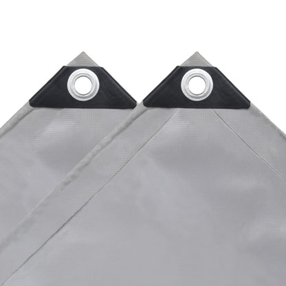 Tarpaulins Grey 4 x 7 m Canvas with PVC Coating