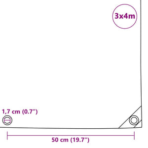 Tarpaulin 650 g/m² 3x4 m Green