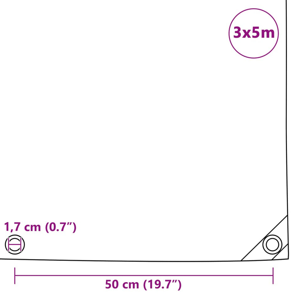 Tarpaulin 650 g/m² 3x5 m Green