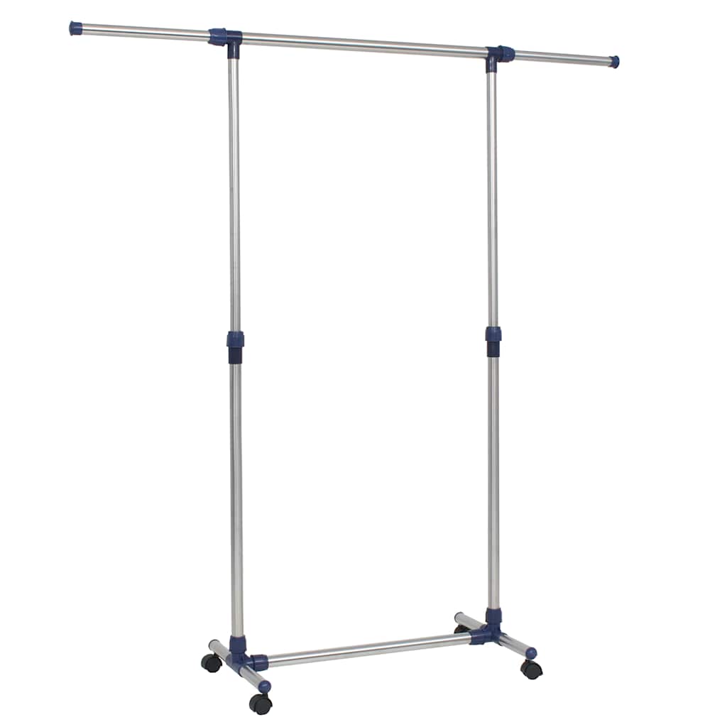 245625 vidaXL Adjustable Clothes Rack Stainless Steel 165x44x150 cm Silver