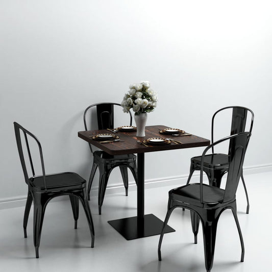 Bistro Table | Dark Ash | MDF and Steel | 80x80x75 cm |  Simple