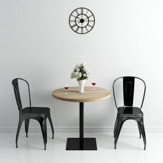 Dining Table | Oak | MDF and Steel | 80 cm diameter | Simple