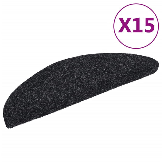 Stair Mat | Set of 15 | Black | Polypropylene | 15 pieces | Non-slip