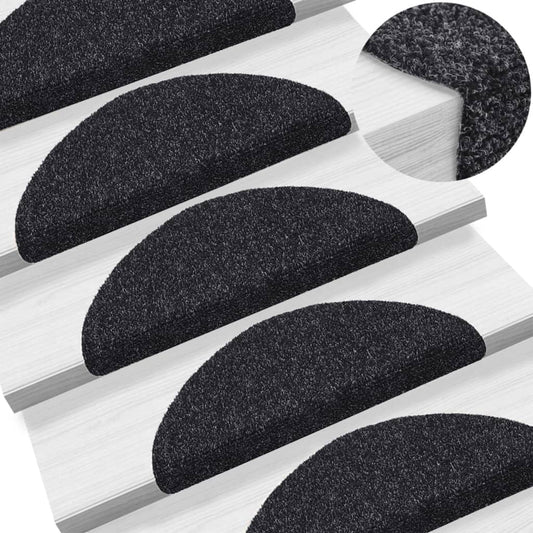 Stair Mat | Set of 15 | Black | Polypropylene | 15 pieces | Non-slip