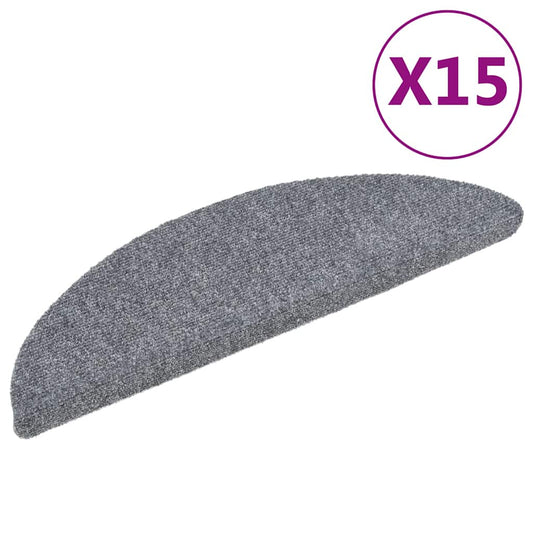 Stair Mat | Set of 15 | Light Grey | Polypropylene | 15 Pack | Non-slip