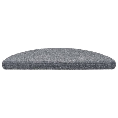 Stair Mats Self-adhesive 15 pcs 56x17x3 cm Light Grey Half Round
