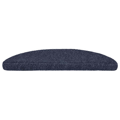 Stair Mats Self-adhesive 15 pcs 56x17x3 cm Blue Half Round