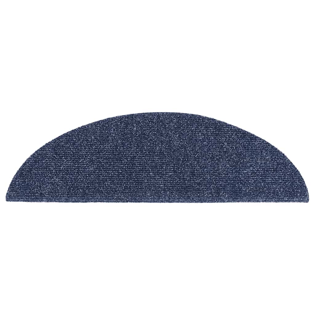 Stair Mats Self-adhesive 15 pcs 56x17x3 cm Blue Half Round