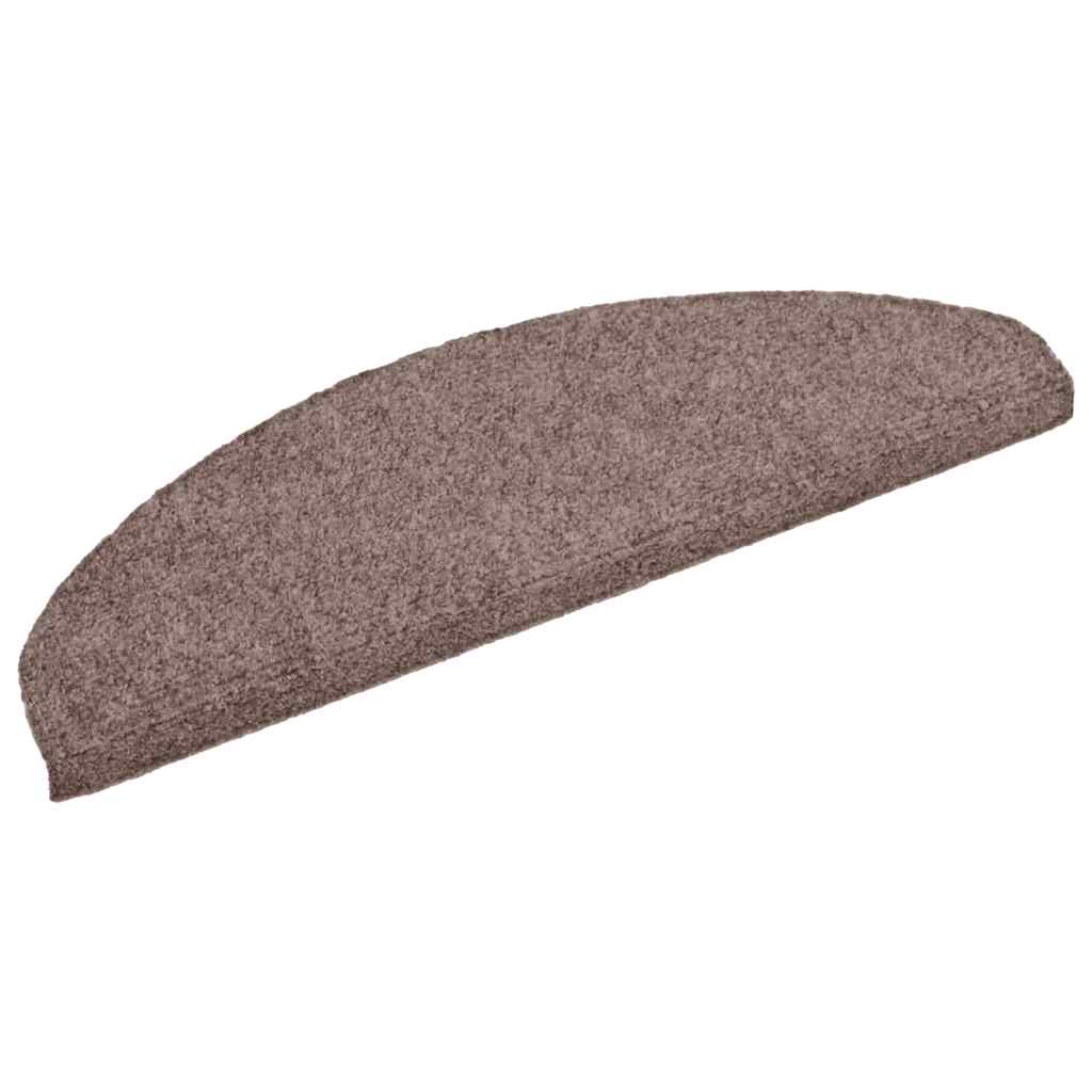 Stair Mats Self-adhesive 15 pcs 65x21x4 cm Light Brown Half Round Large