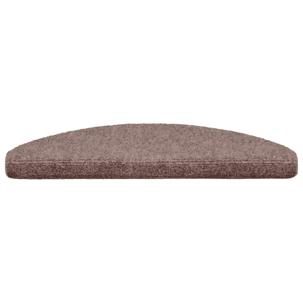 Stair Mats Self-adhesive 15 pcs 65x21x4 cm Light Brown Half Round Large