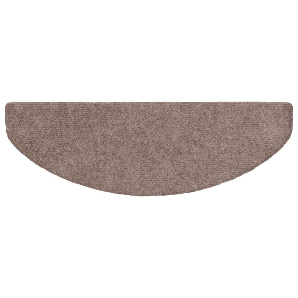 Stair Mats Self-adhesive 15 pcs 65x21x4 cm Light Brown Half Round Large