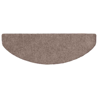 Stair Mats Self-adhesive 15 pcs 65x21x4 cm Light Brown Half Round Large