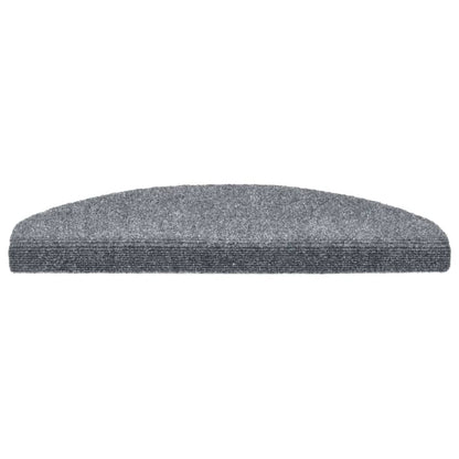 Stair Mats Self-adhesive 15 pcs 65x21x4 cm Light Grey Half Round Large