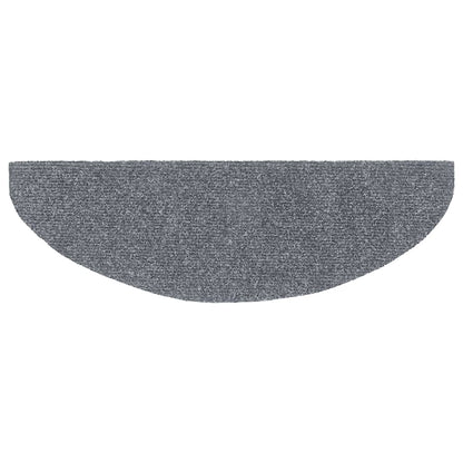 Stair Mats Self-adhesive 15 pcs 65x21x4 cm Light Grey Half Round Large