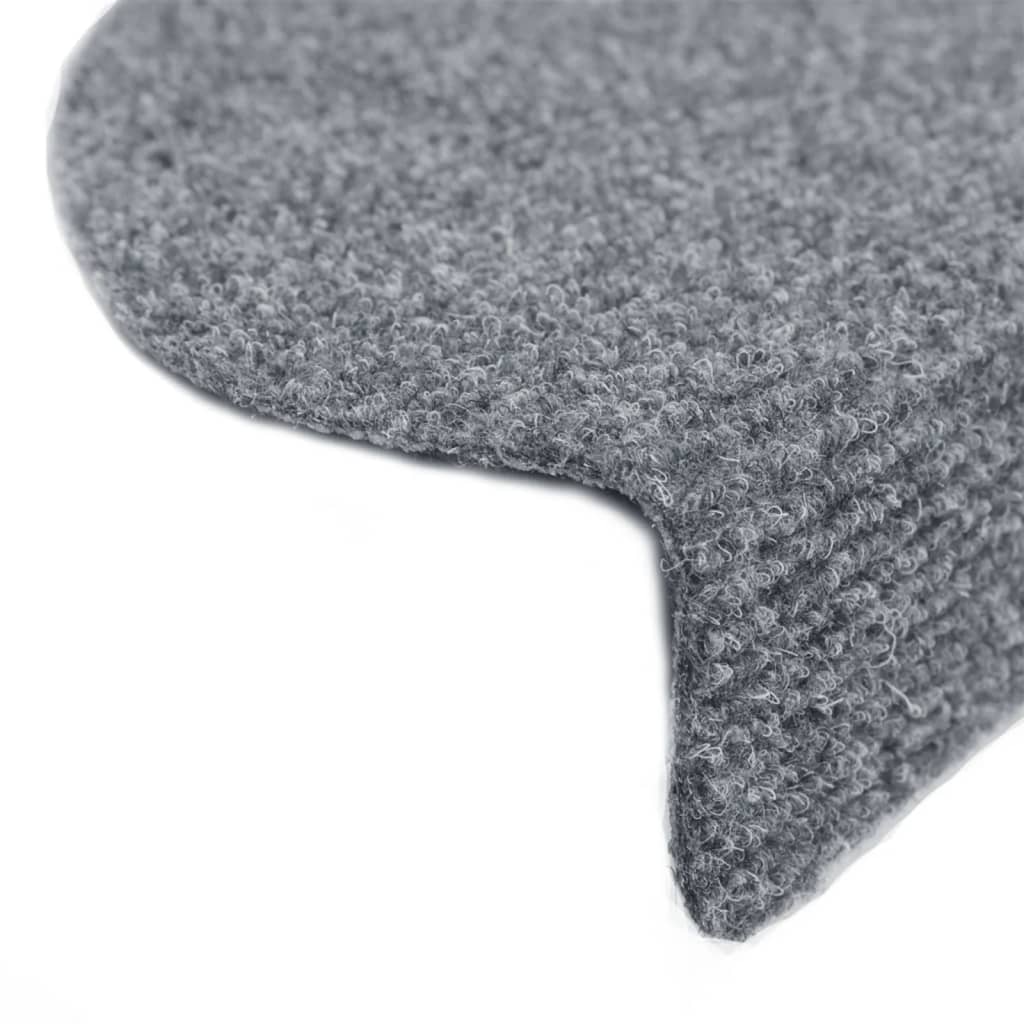 Stair Mats Self-adhesive 15 pcs 65x21x4 cm Light Grey Half Round Large