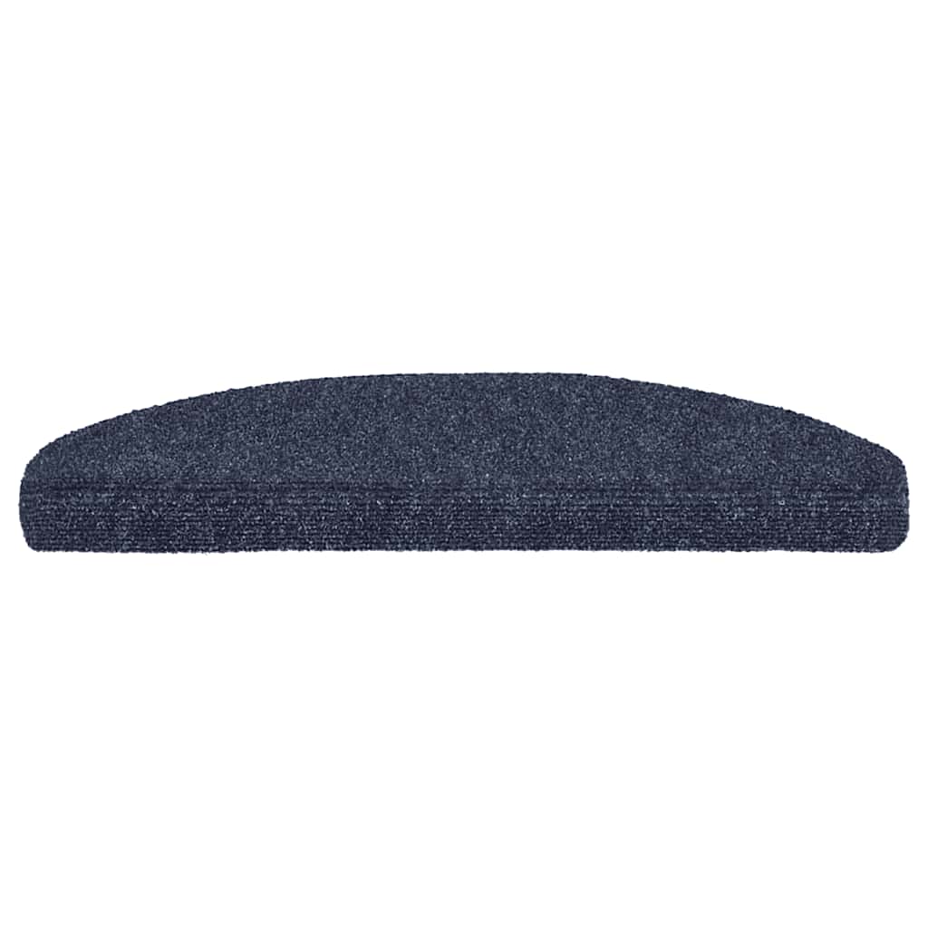 Stair Mats Self-adhesive 15 pcs 65x21x4 cm Blue Half Round Large