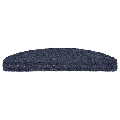 Stair Mats Self-adhesive 15 pcs 65x21x4 cm Blue Half Round Large