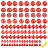 100 Piece Christmas Ball Set 3/4/6 cm Red